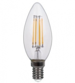 Філаментна світлодіодна лампа Luxel 071 - N C35 (filament) 4w E14 4000k 440 lm 4 нитки.