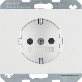 Розетка Berker K.1 з захистом контактів з/з полярна білизна