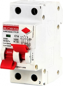 Диференційний вимикач E.Next e.elcb.stand.C 2р 16А 30мА з роздільною рукояткою