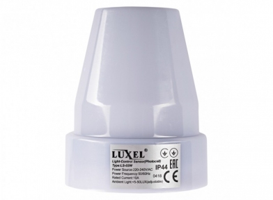Датчик світла Luxel 10А IP44 регульований