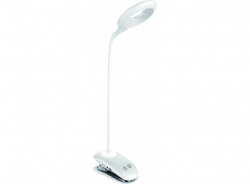 Світильник LEDLuxel настільний6w+USB,нічник,кліпса 110*420mm білий (шт.)