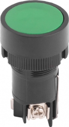 Кнопка пластикова з фіксацією e.mb.eh135 зелена 1NO+1NC 