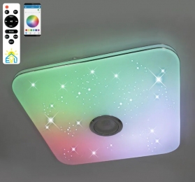 Світильник світлодіодний Esllse керований музичний Music RGB square 40W White/Chrome IP20