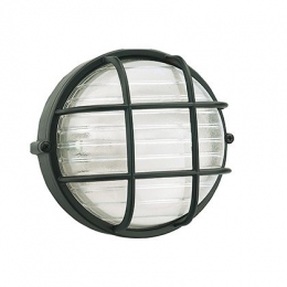 Світильник настінний скляний SOVIL круг з решіткою Е27 Чорний  (max.60W)