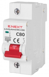 Автоматичний вимикач E.Next e.mcb.stand.100.1.C80 C 1p 80A 10kA